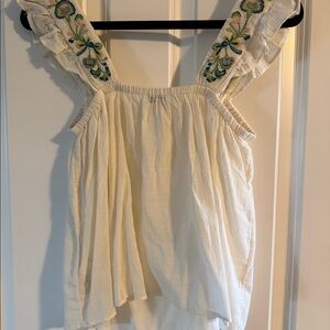 Madewell Embroidered Strap Sleeveless Top – Size M